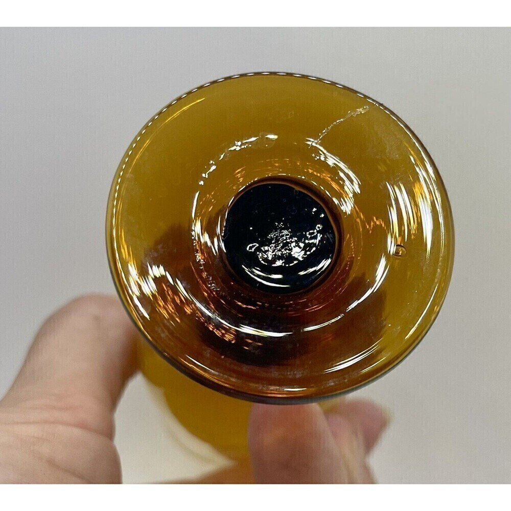 A Pair Of Shot Glasses Cordial Champagne Flute Amber Stemmed Glasses - Picture 4 of 5